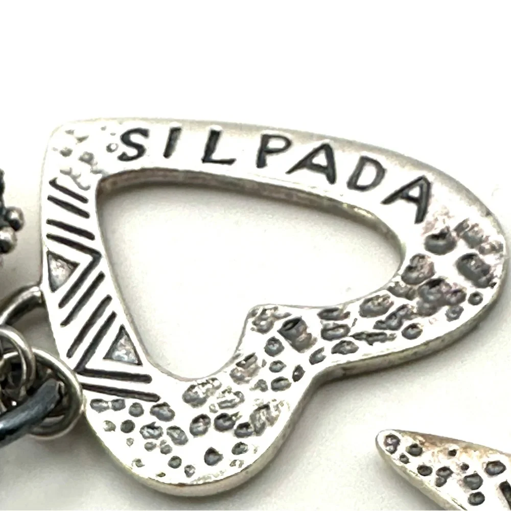 Silpada RETIRED B1241 Rare Pearl Silver Charm Bracelet w/ Heart Toggle